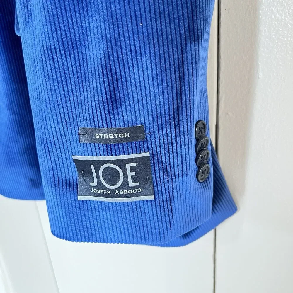 Men's Joseph Aboud Blue Stretch Velvet/Velour Lined Blazer